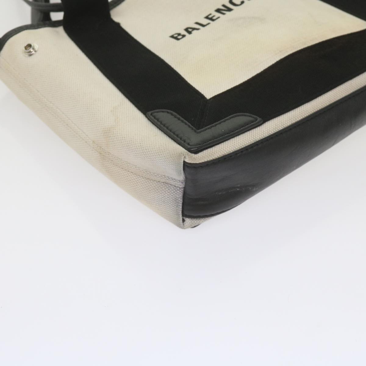 balenciaga Hand Bag Canvas Black White 390346 Auth ep2535