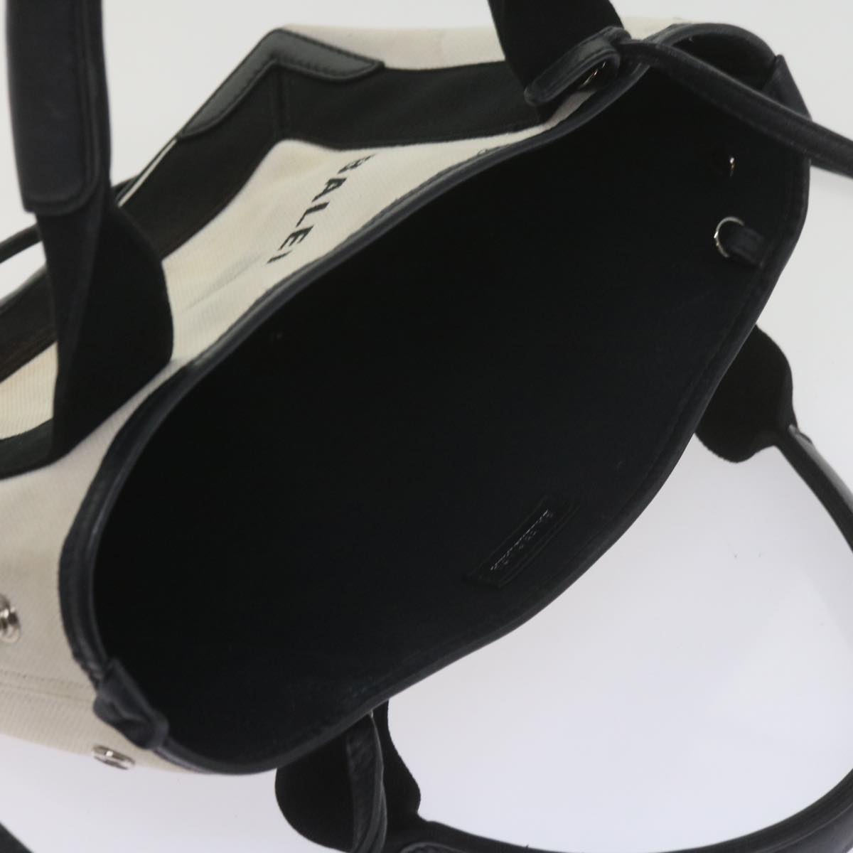balenciaga Hand Bag Canvas Black White 390346 Auth ep2535