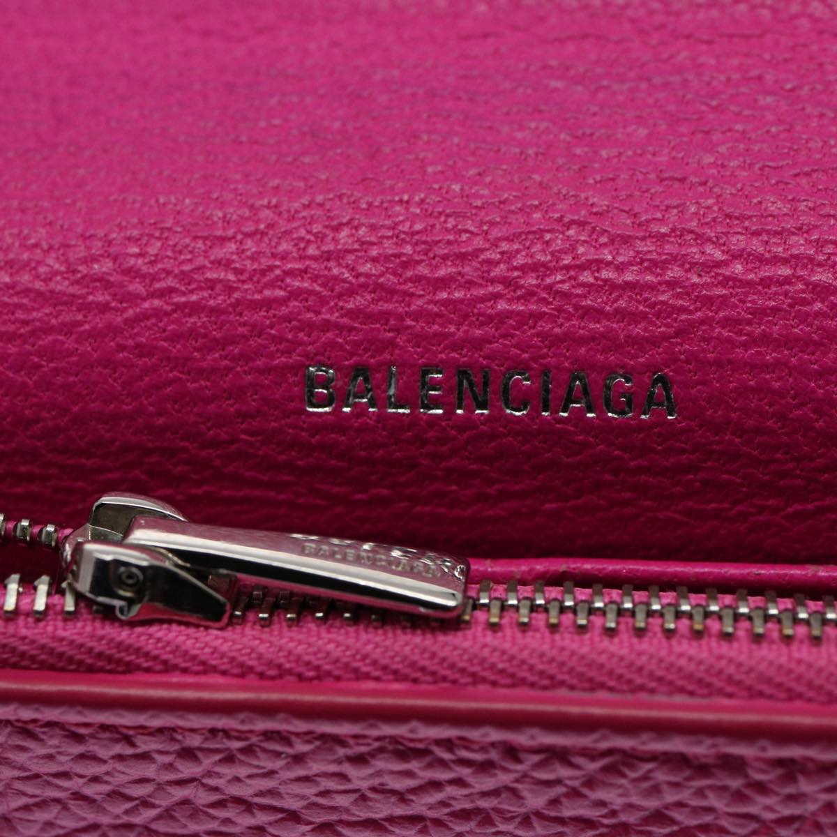 balenciaga Long Wallet Leather Pink 594289 Auth ep2776