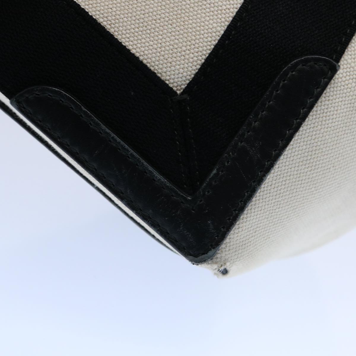 balenciaga Tote Bag Canvas White Black 339933 Auth ep2845
