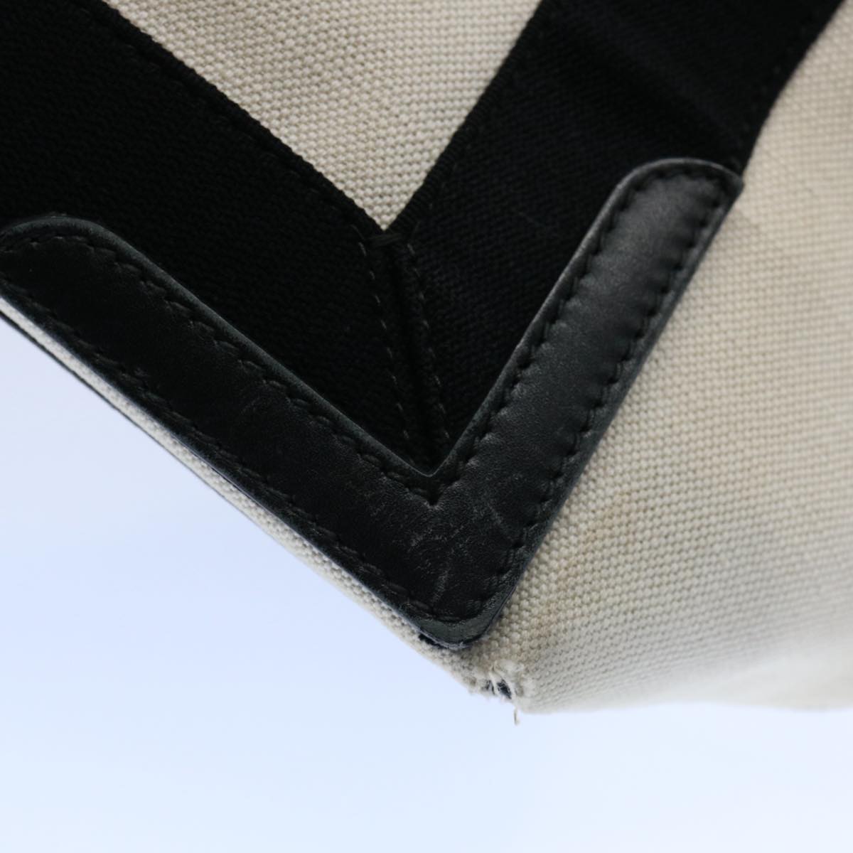 balenciaga Tote Bag Canvas White Black 339933 Auth ep2845