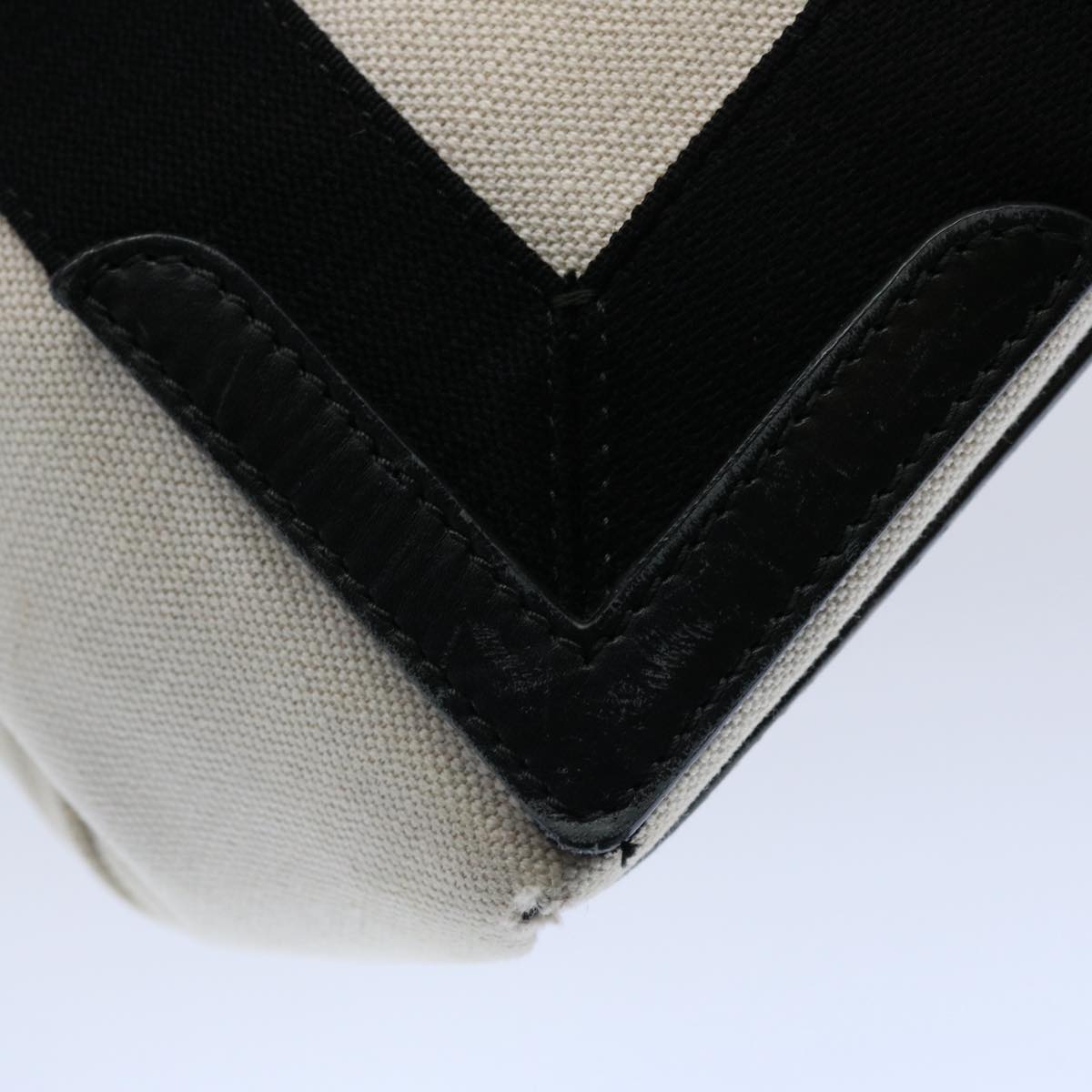 balenciaga Tote Bag Canvas White Black 339933 Auth ep2845