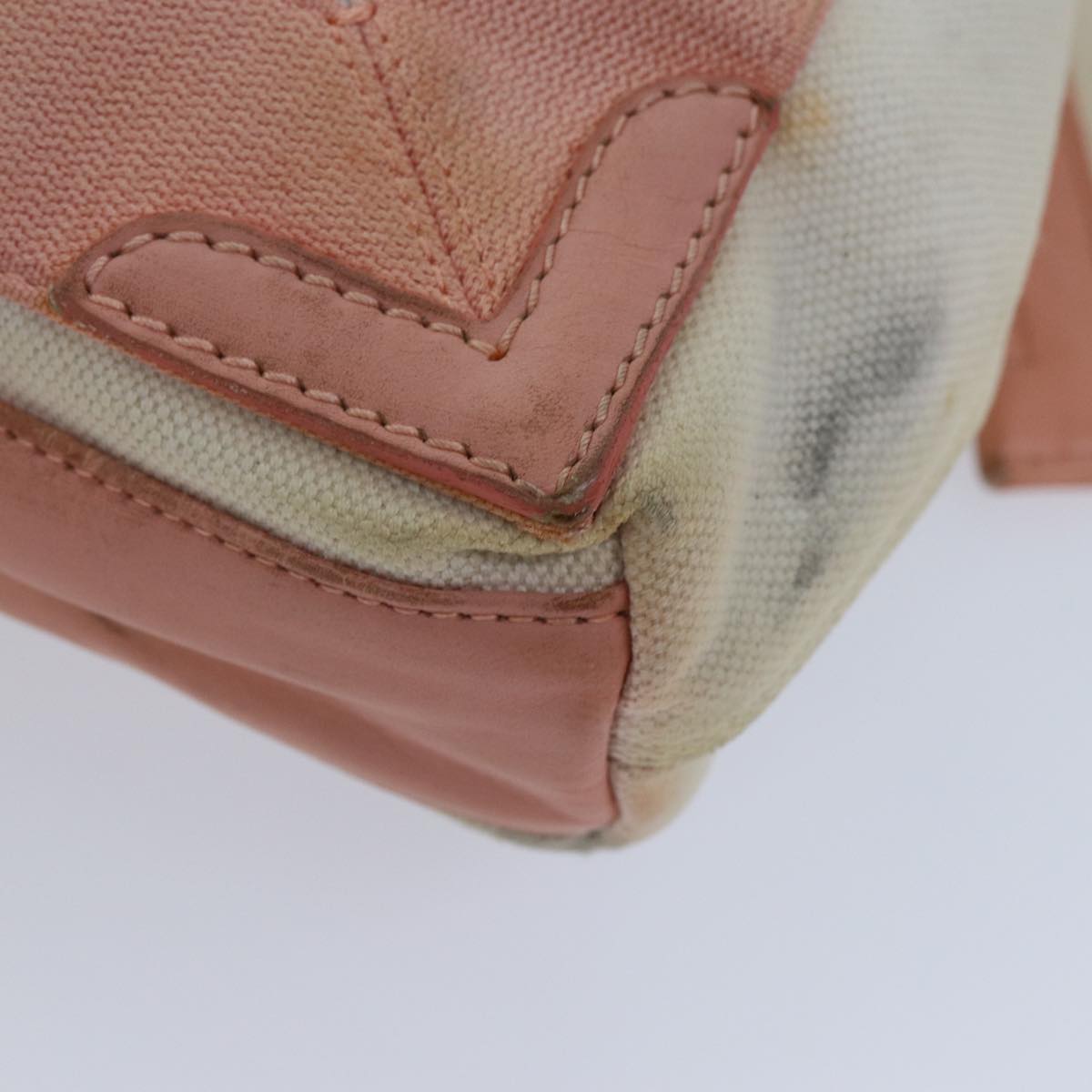 balenciaga Navy Cabas XS Hand Bag Canvas Pink Auth ep4480