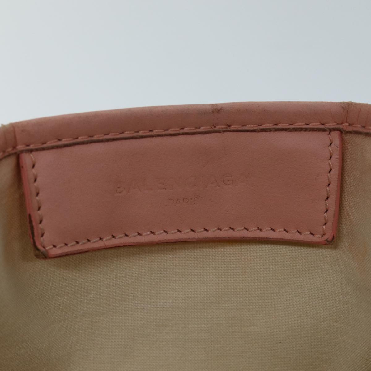 balenciaga Navy Cabas XS Hand Bag Canvas Pink Auth ep4480