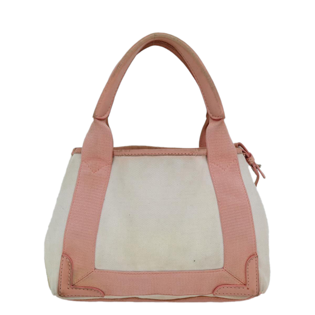 balenciaga Navy Cabas XS Hand Bag Canvas Pink Auth ep4480