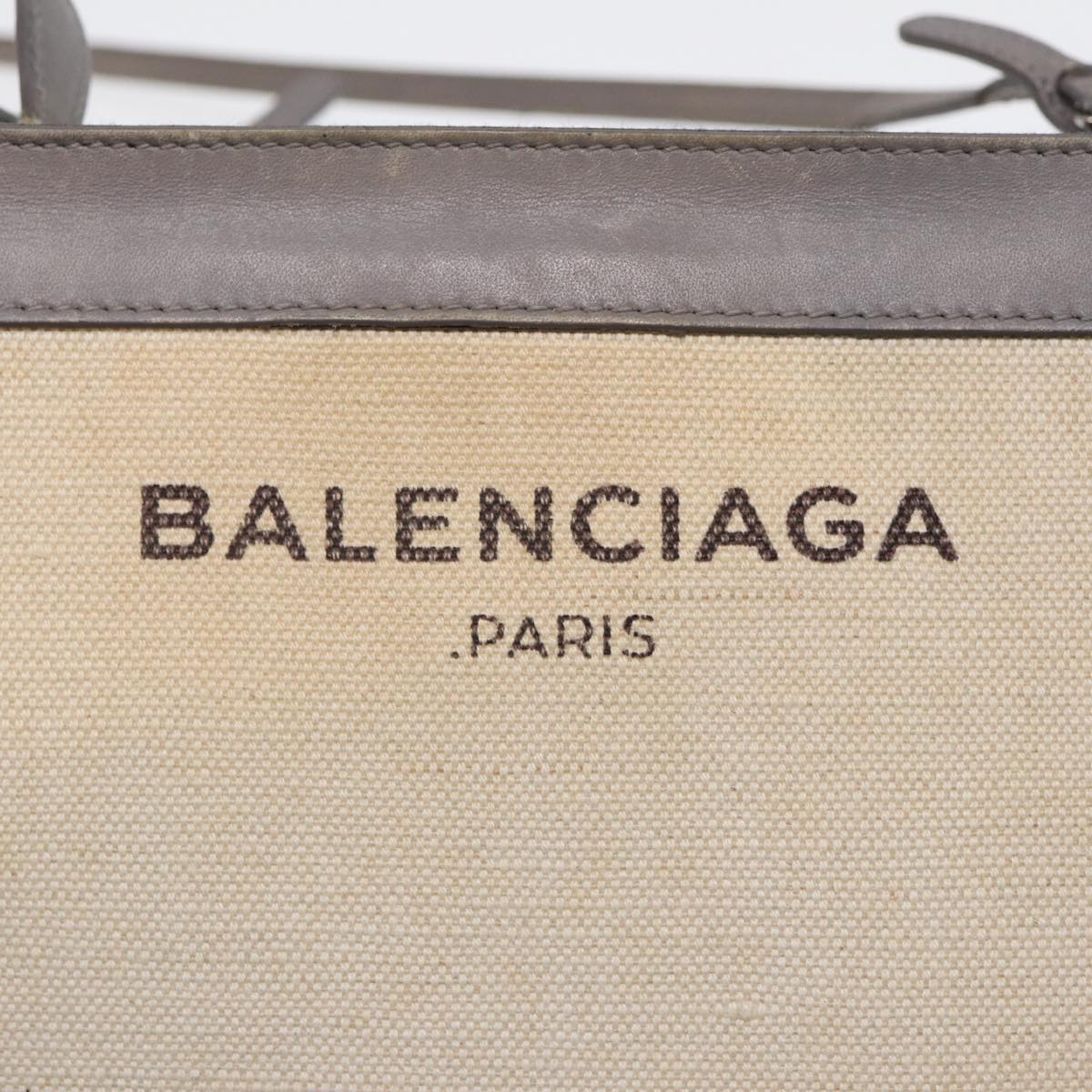 balenciaga Shoulder Bag Canvas Gray Beige Silver 390641 Auth ep5489