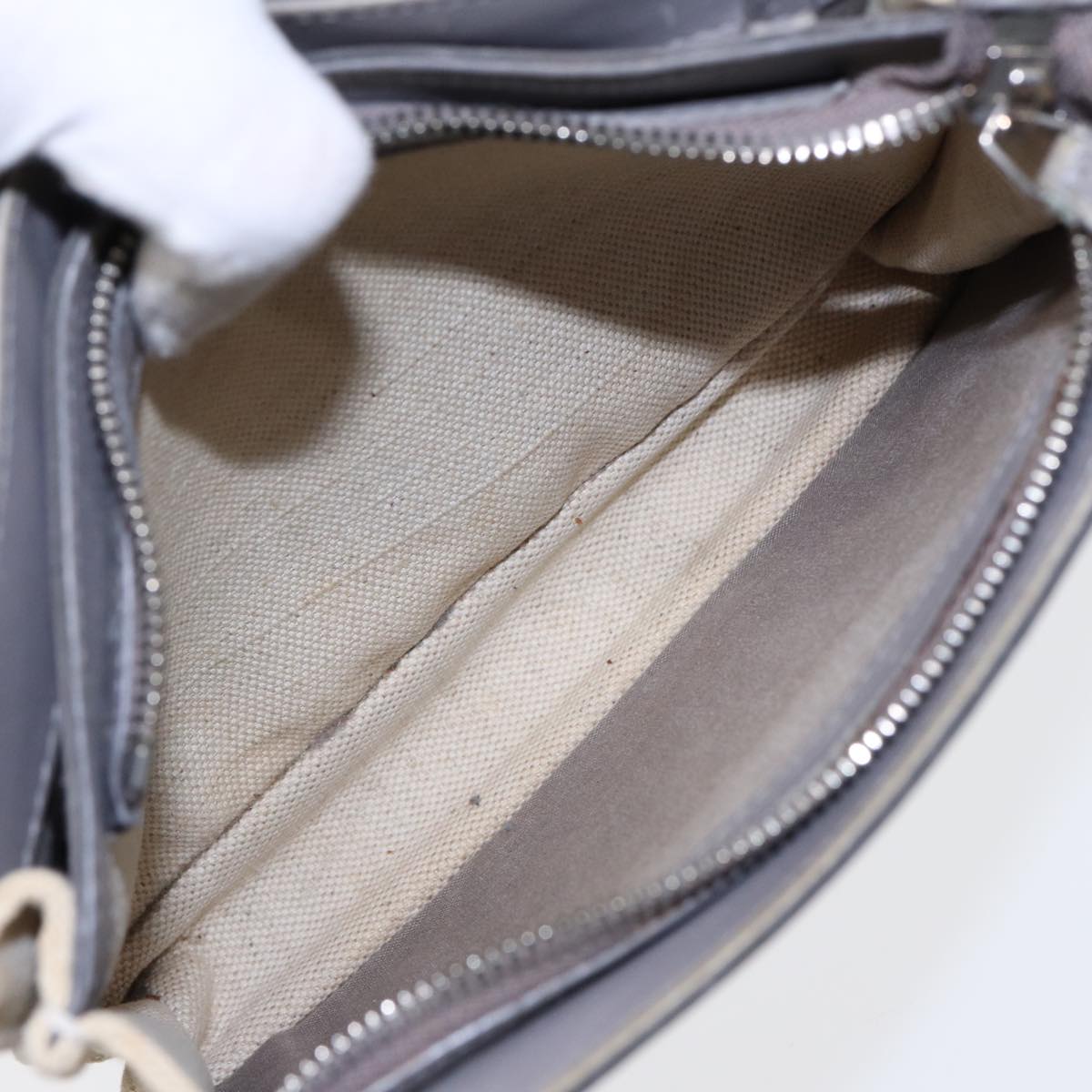 balenciaga Shoulder Bag Canvas Gray Beige Silver 390641 Auth ep5489