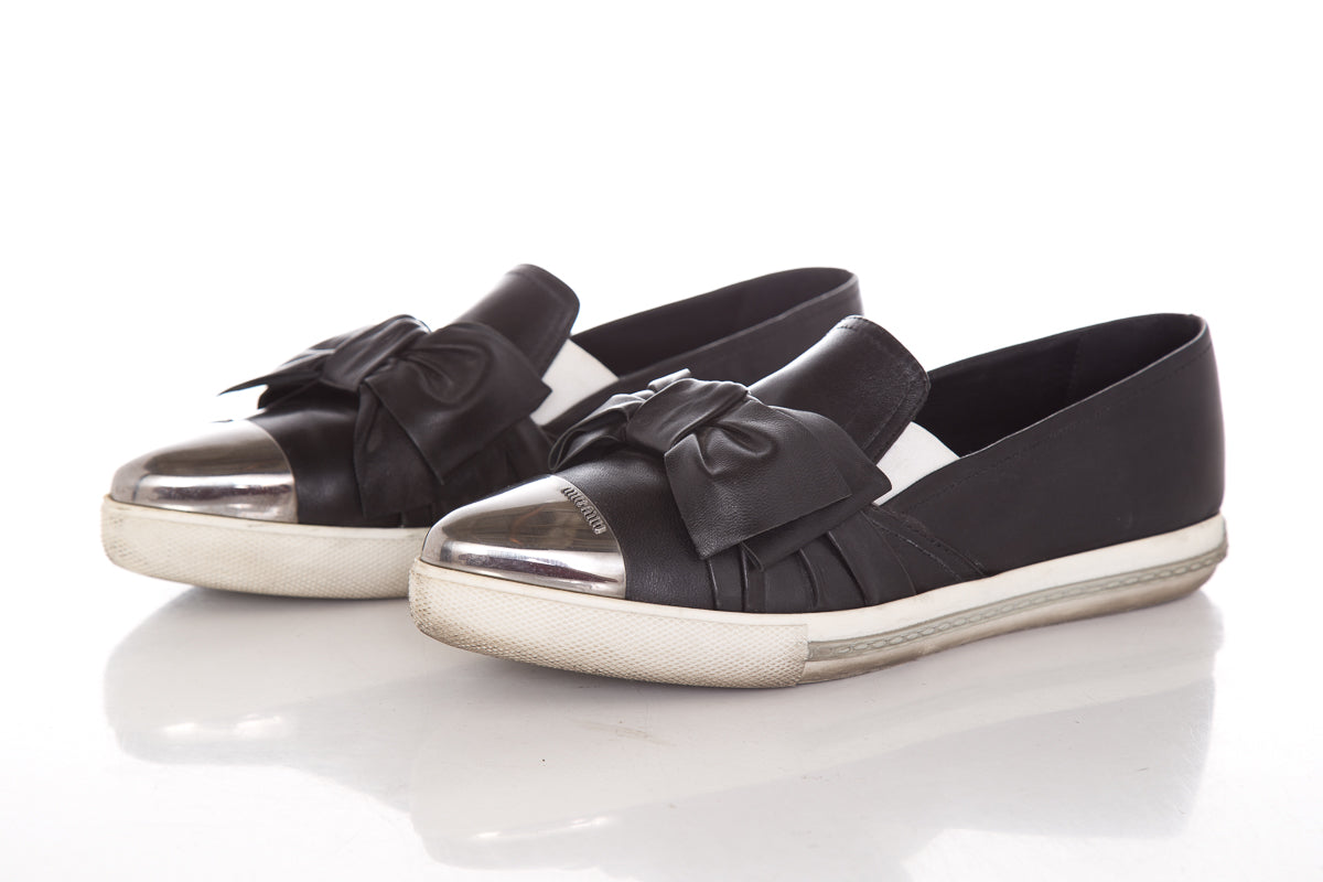 Miu Miu Black Bow Sneakers SZ 38.5