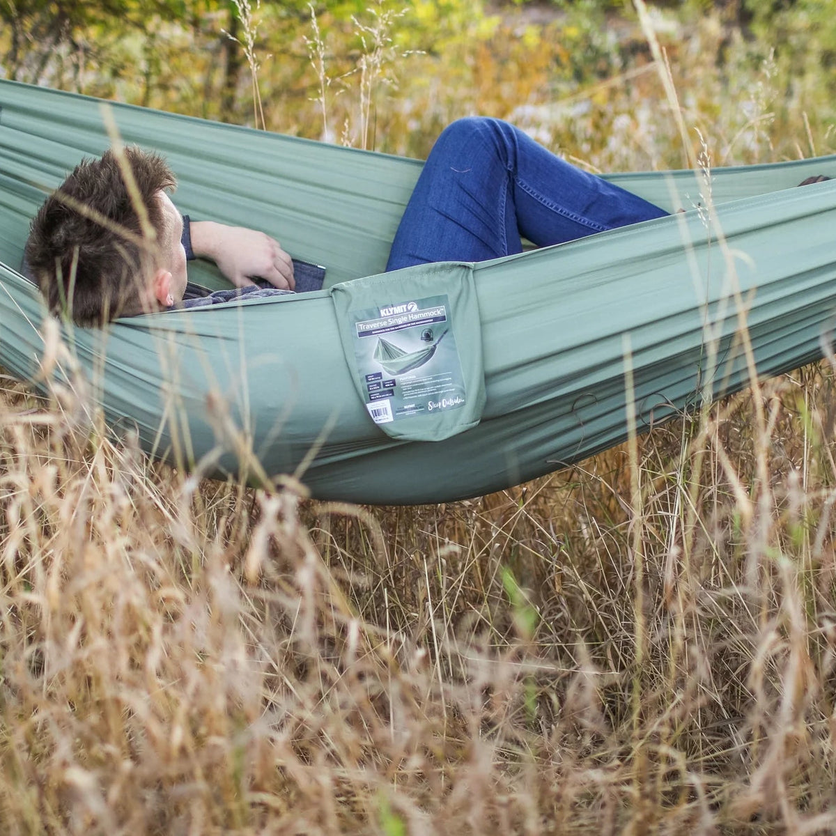 Traverse Single Outdoor Hammock, 110In X 55In, Green