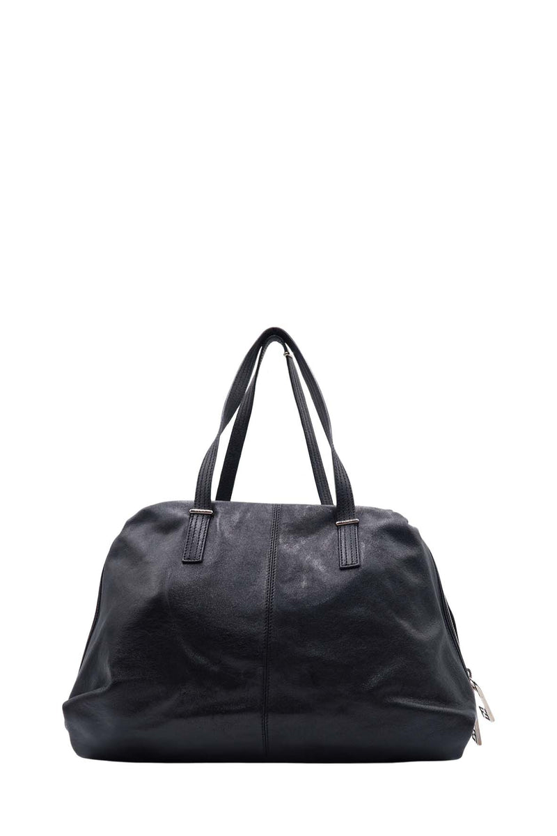 Front Zip Satchel Bag Black