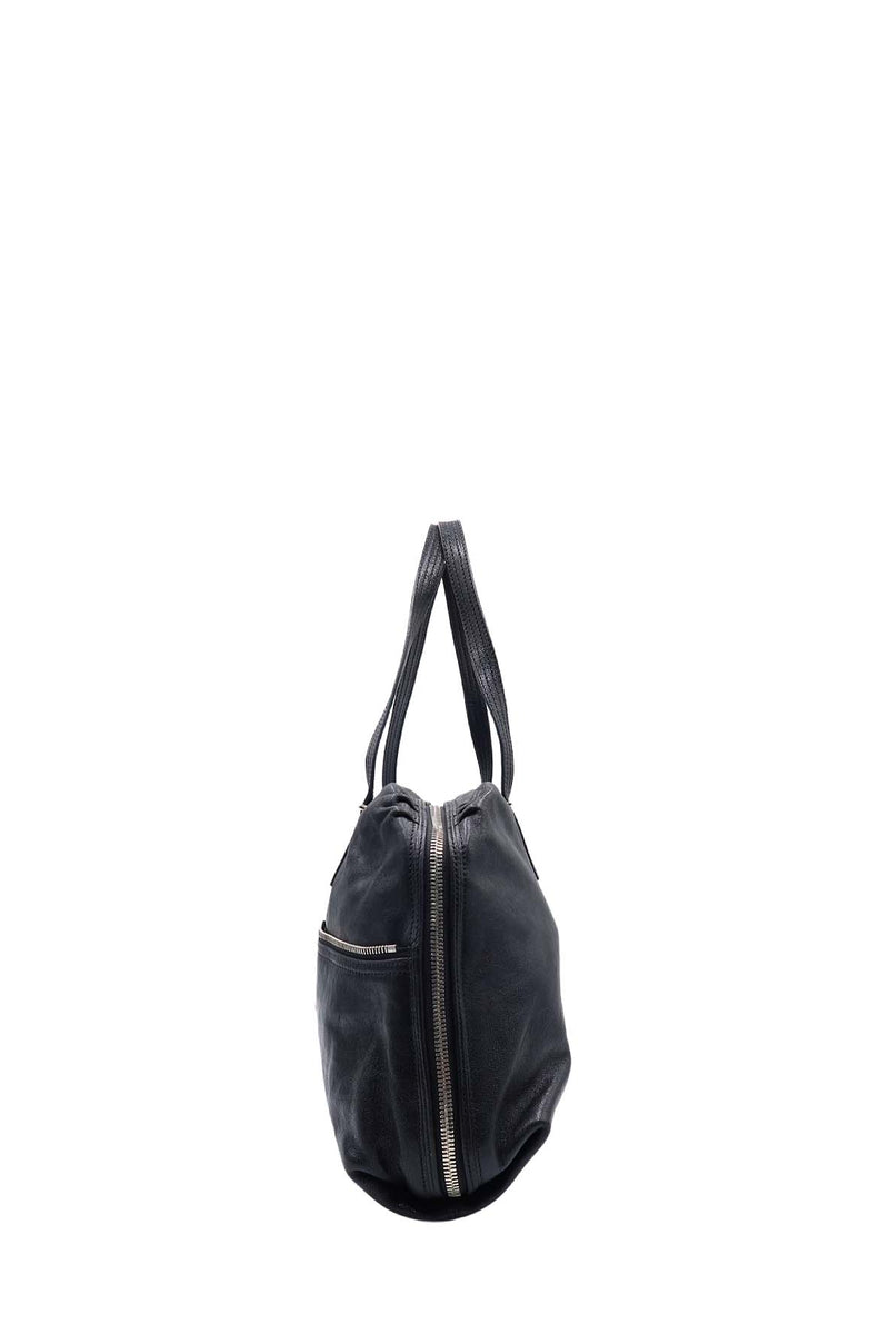 Front Zip Satchel Bag Black