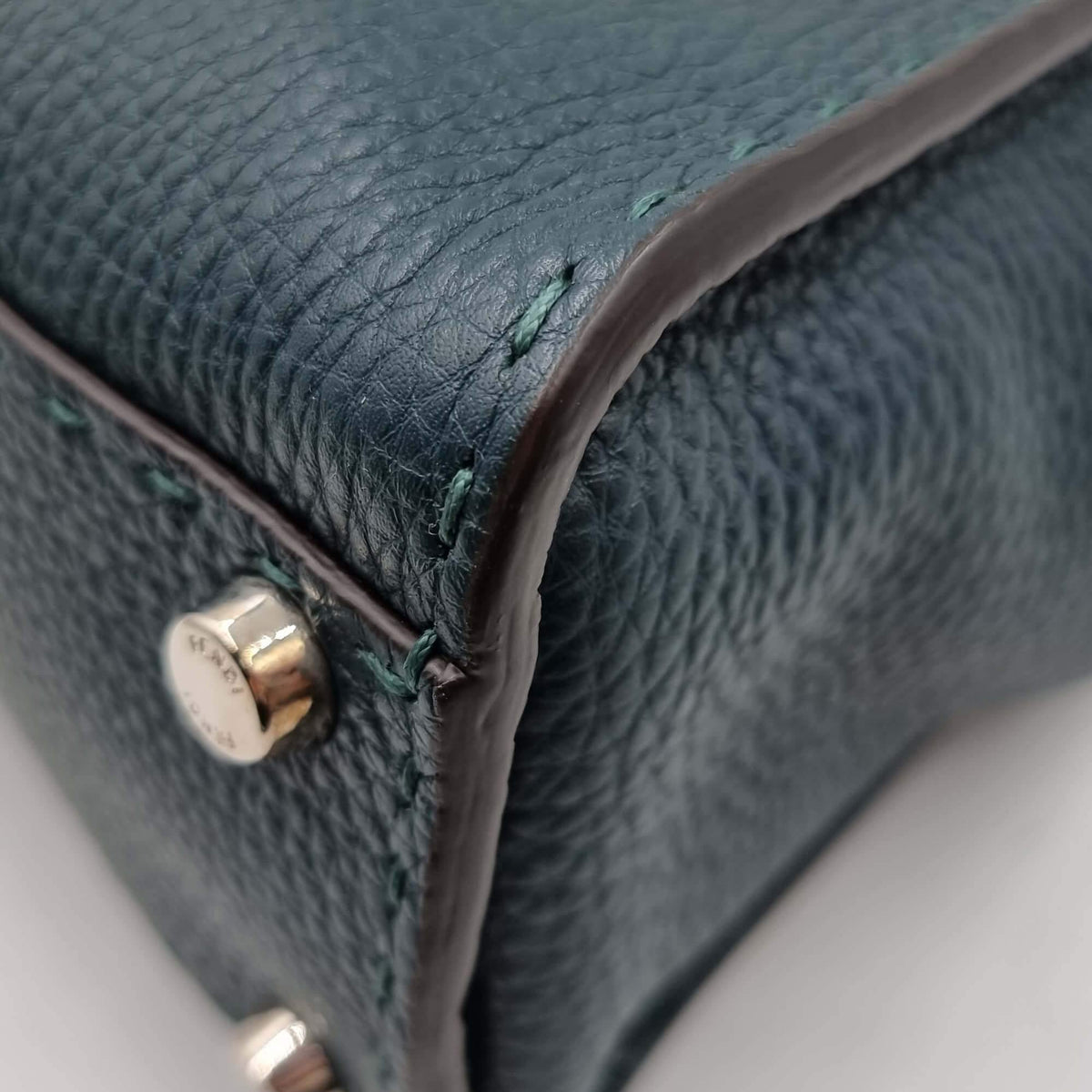 Regular Selleria Peekaboo Python Handle Bag Dark Teal