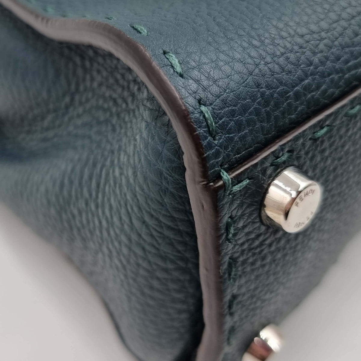 Regular Selleria Peekaboo Python Handle Bag Dark Teal