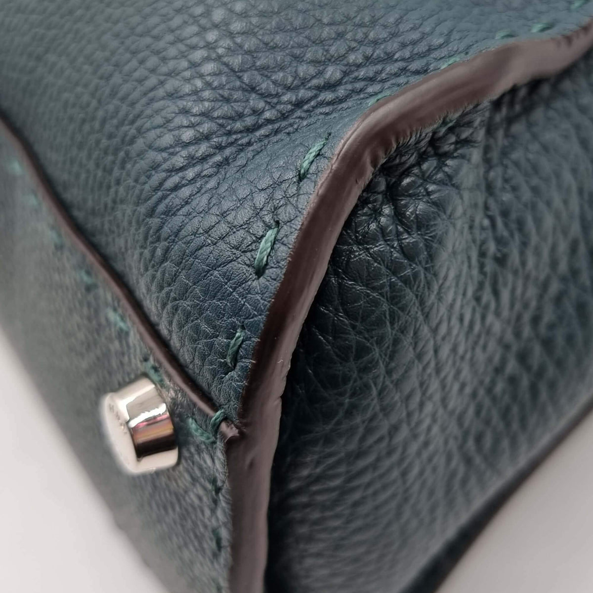 Regular Selleria Peekaboo Python Handle Bag Dark Teal