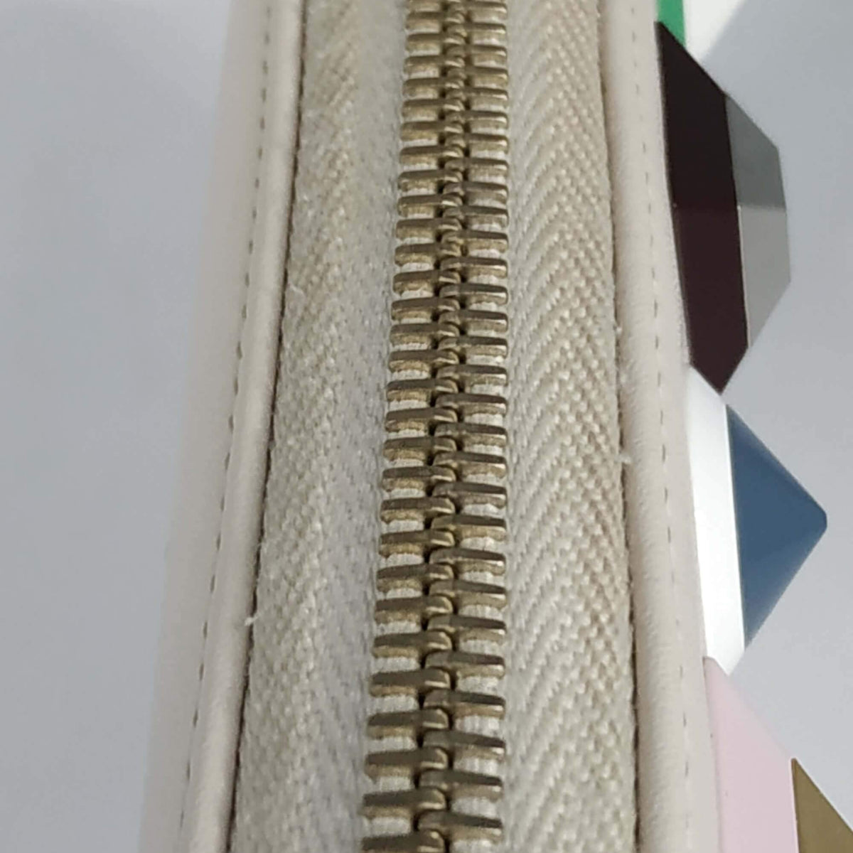 Studded Zip Around Wallet Beige