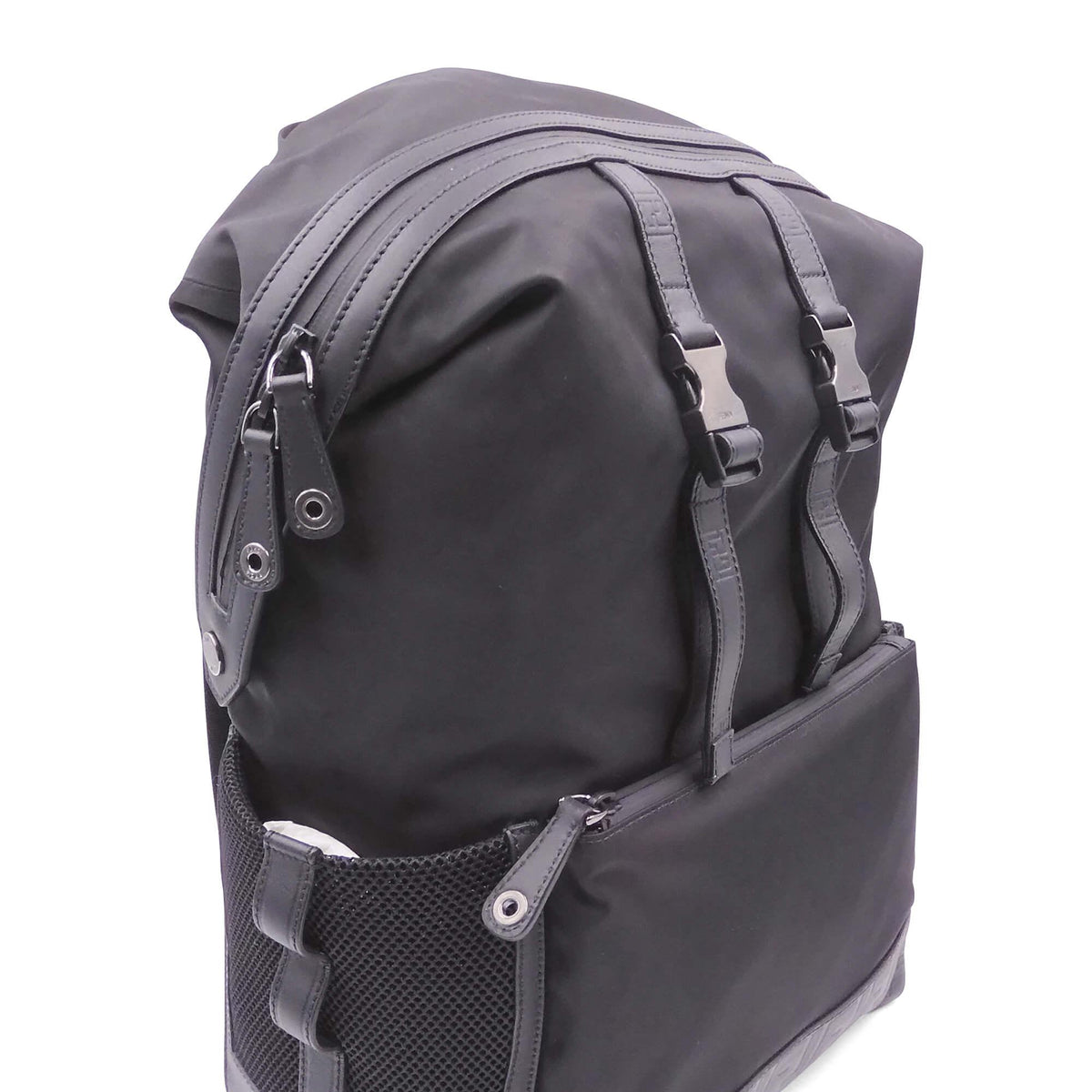 Zucca Embossed Trimmed Backpack Black