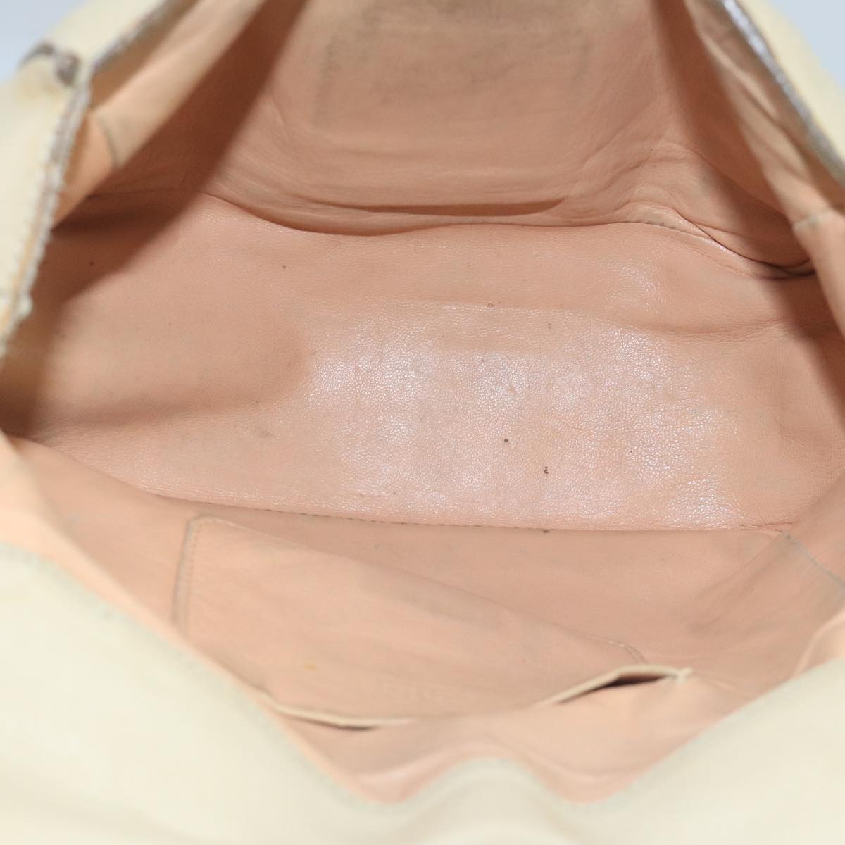 Chloe Chain Elsie Shoulder Bag Leather Beige Gold fm4208