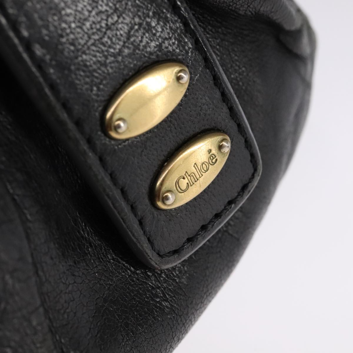 Chloe Eloise Hand Bag Leather Black Gold fm4268