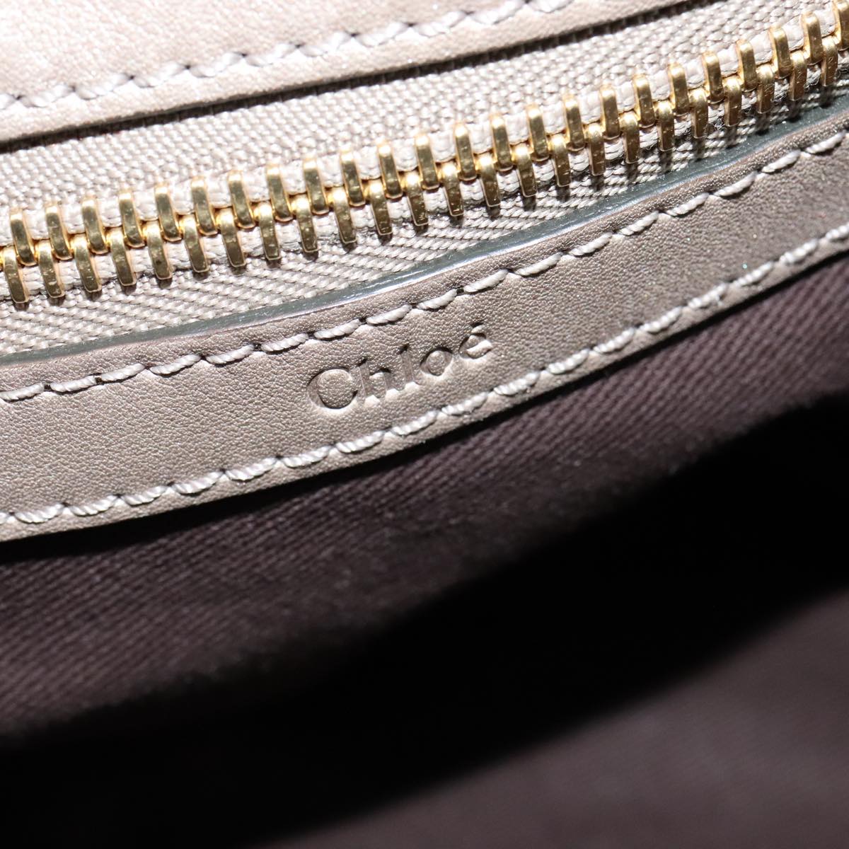 Chloe Hand Bag Leather Beige fm4270