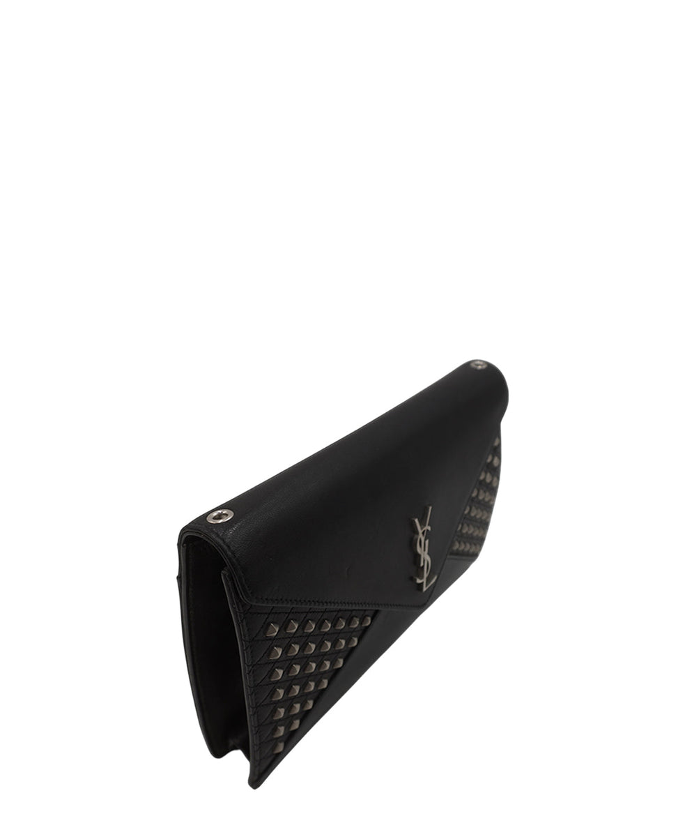 Gaby Studded Leather Shoulder Bag Black