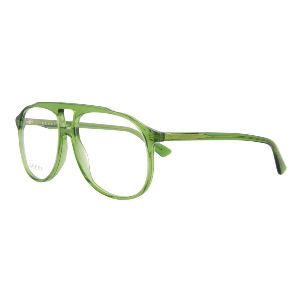 Gucci Mens Aviator Green Green Transparent Fashion Designer Eyewear