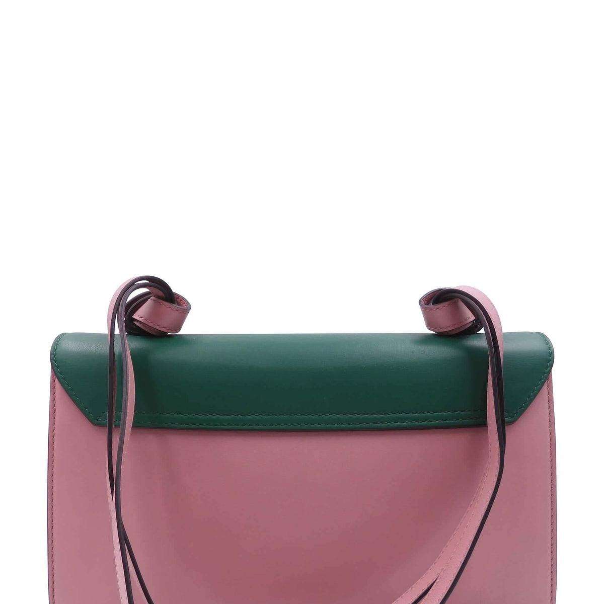 Animalier Tiger Head Clasp Shoulder Bag Pink Green