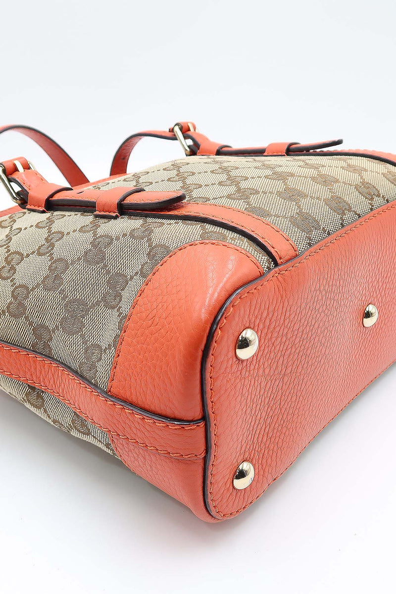 Belted Tote Bag Brown, Orange