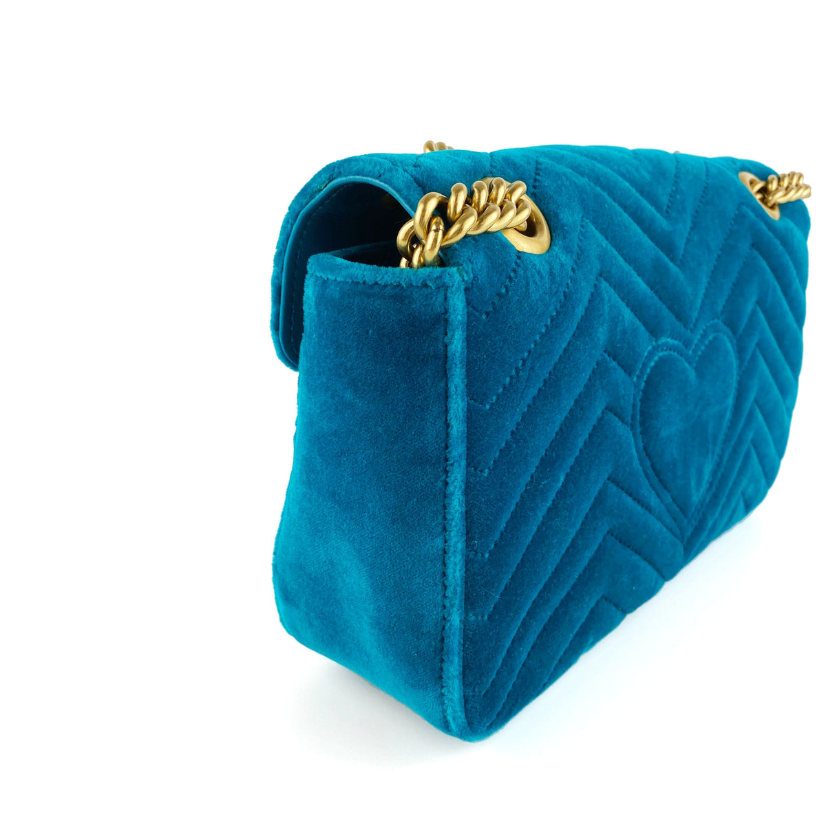 Gucci Teal Velvet Marmont Bag