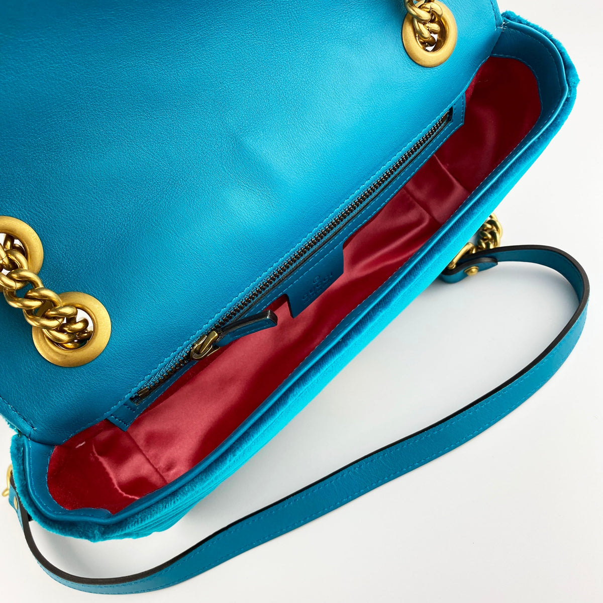 Gucci Teal Velvet Marmont Bag