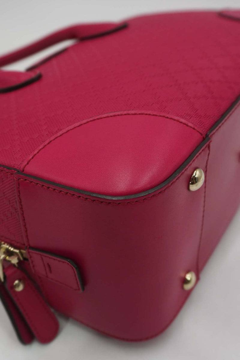 Bright Diamante Leather Top Handle Bag Pink