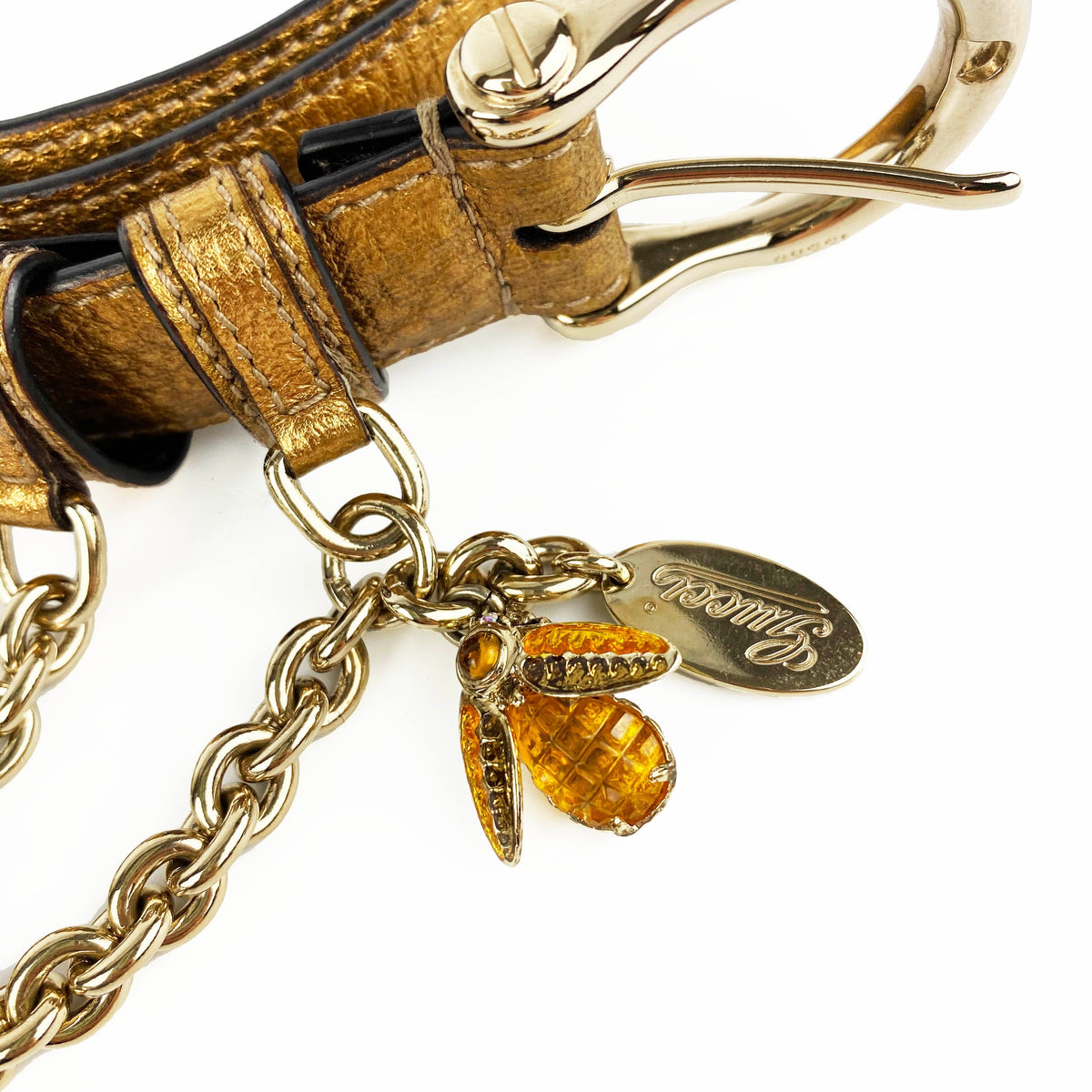 Gucci Bronze Bee Belt 80