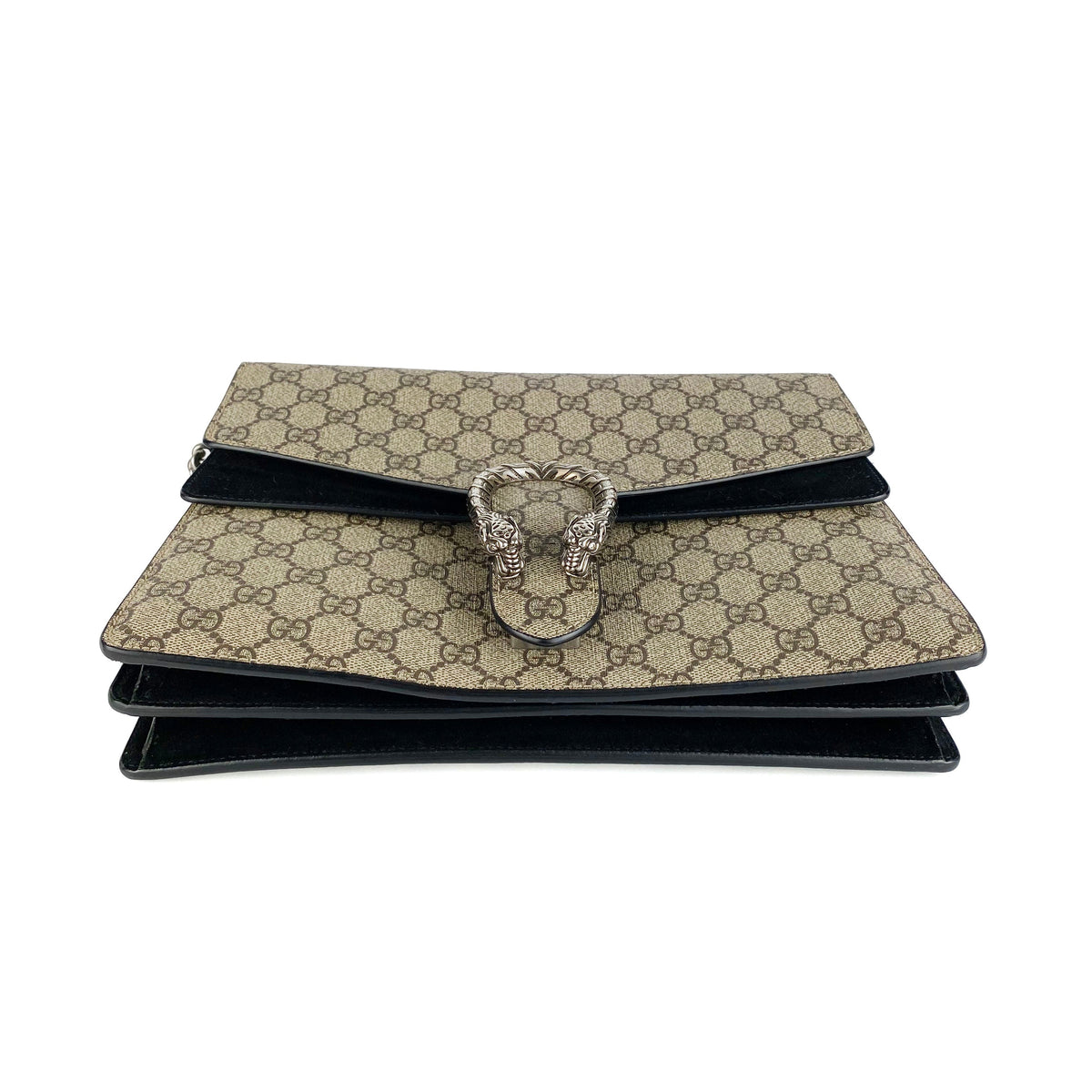 Gucci Dionysus Monogram Bag with Black Suede Trim