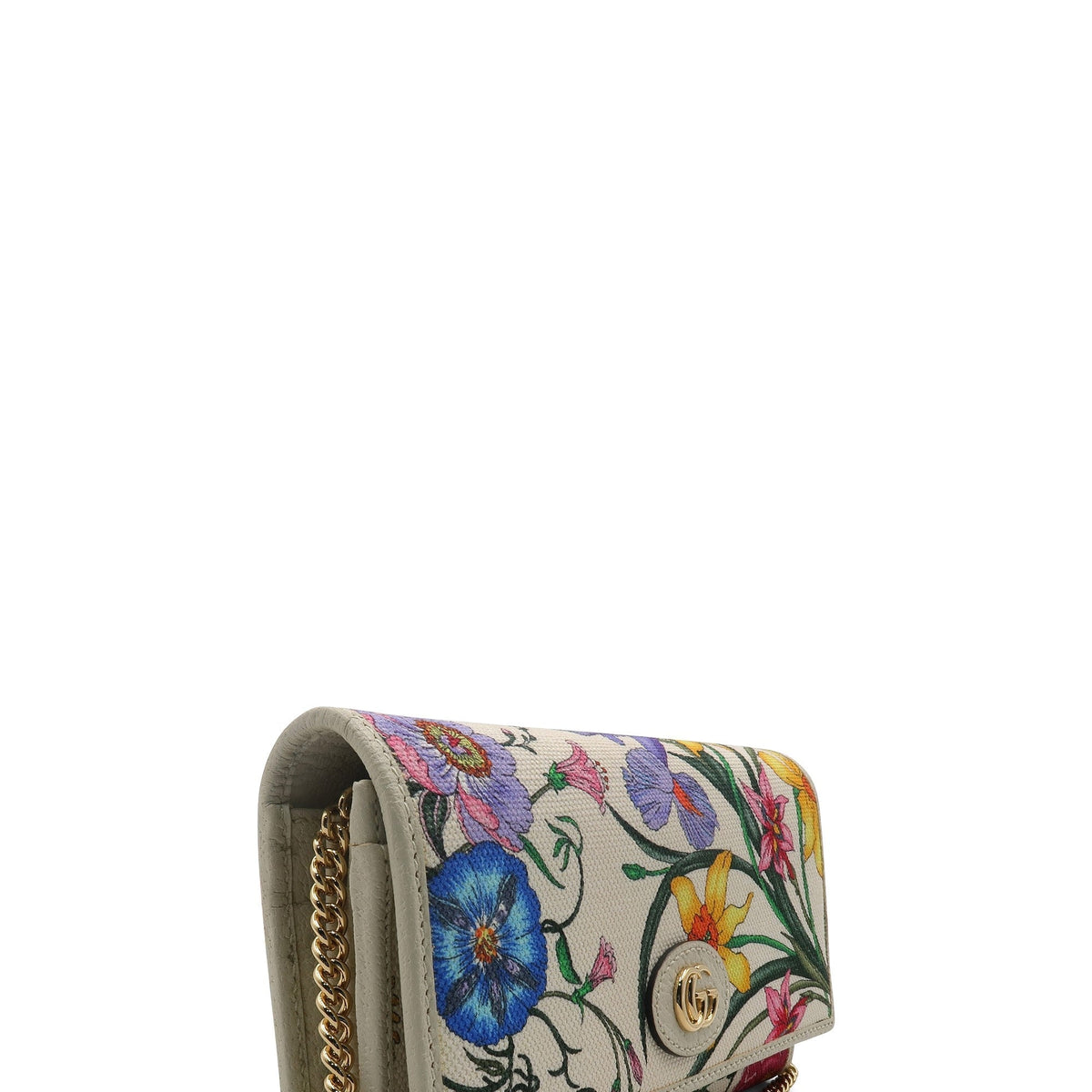 Flora Wallet on Chain White Multicolor
