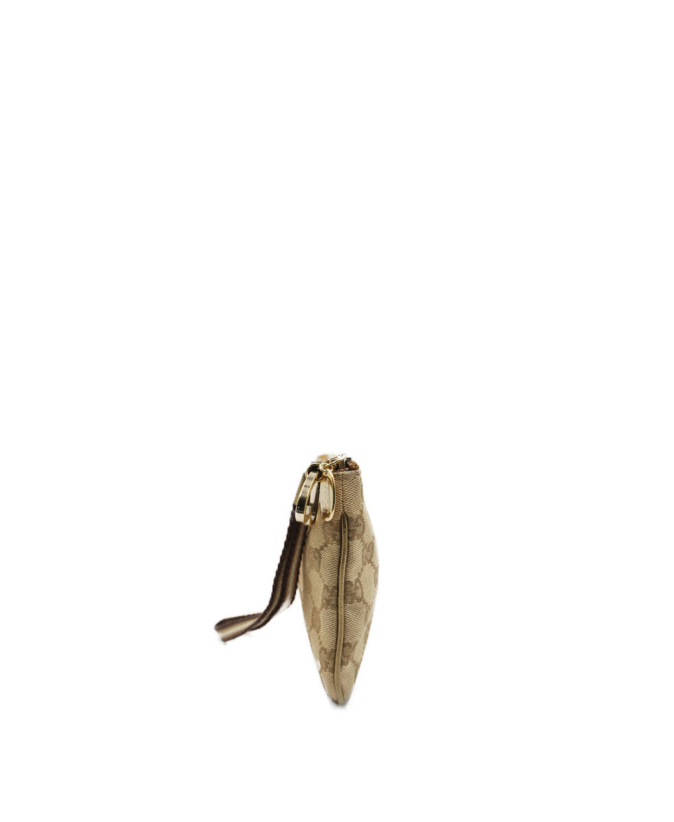 GG Canvas Jolicoeur Wristlet Brown