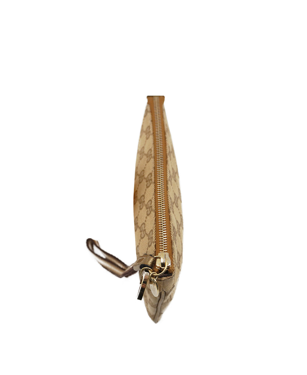 GG Canvas Jolicoeur Wristlet Brown