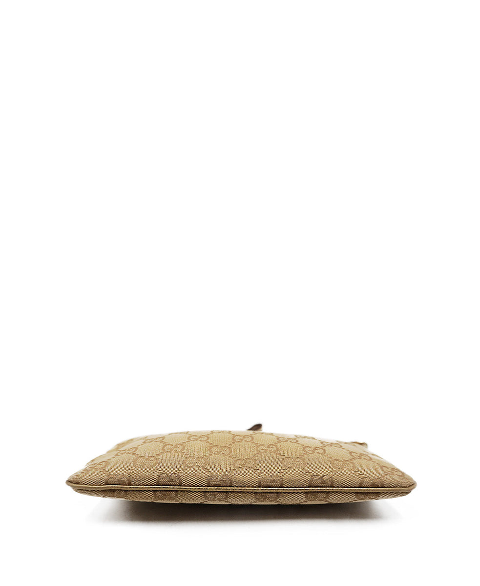 GG Canvas Jolicoeur Wristlet Brown