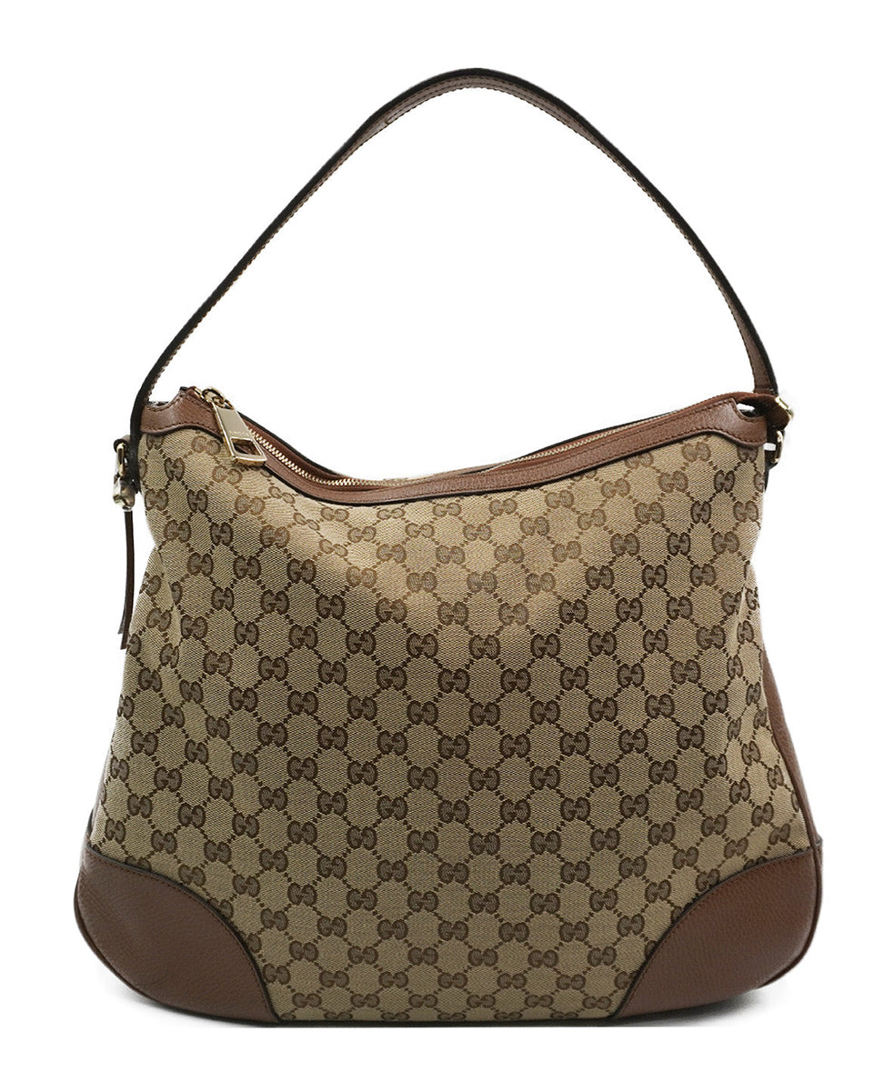 GG Canvas Large Margaux Hobo Brown