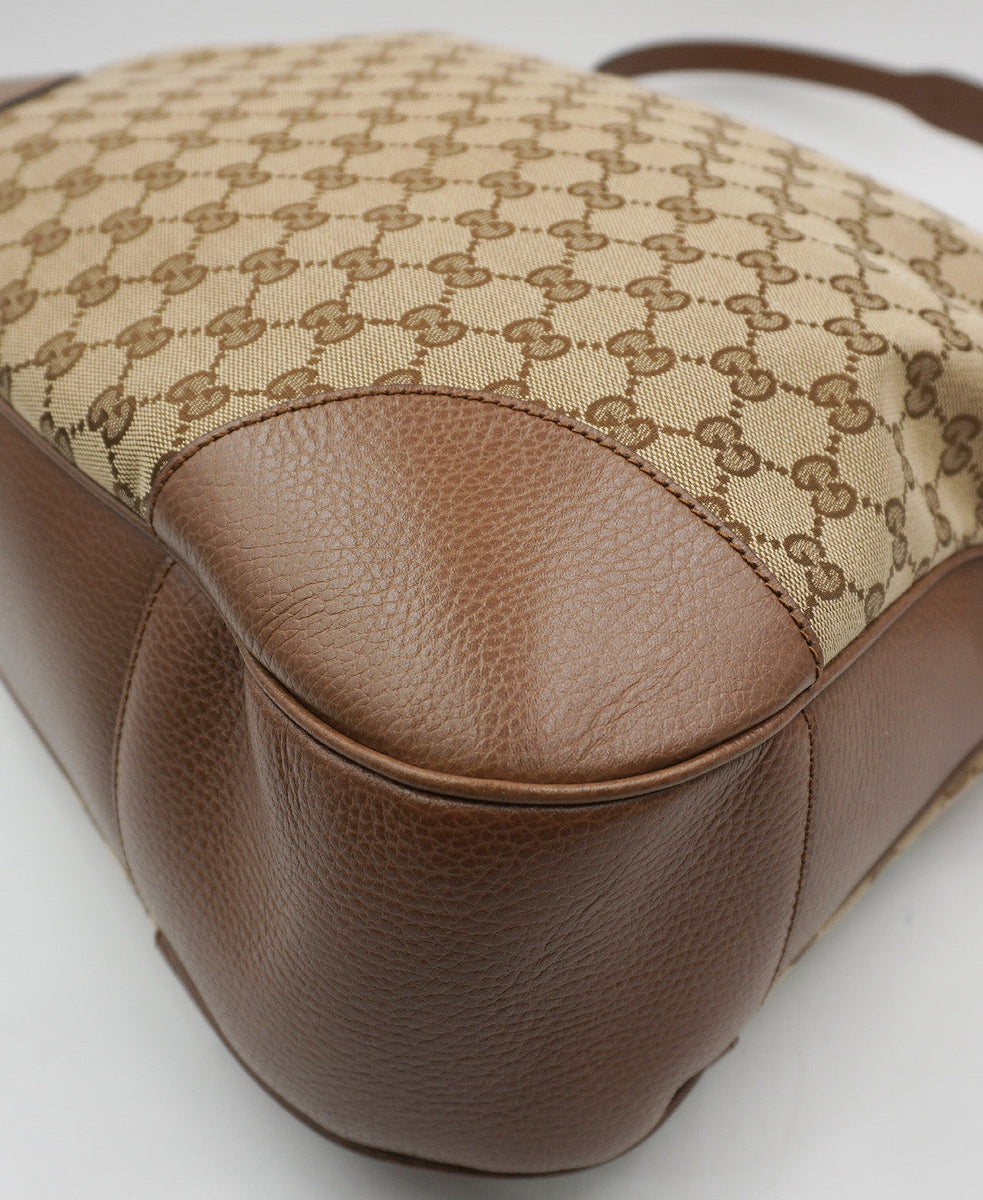 GG Canvas Large Margaux Hobo Brown