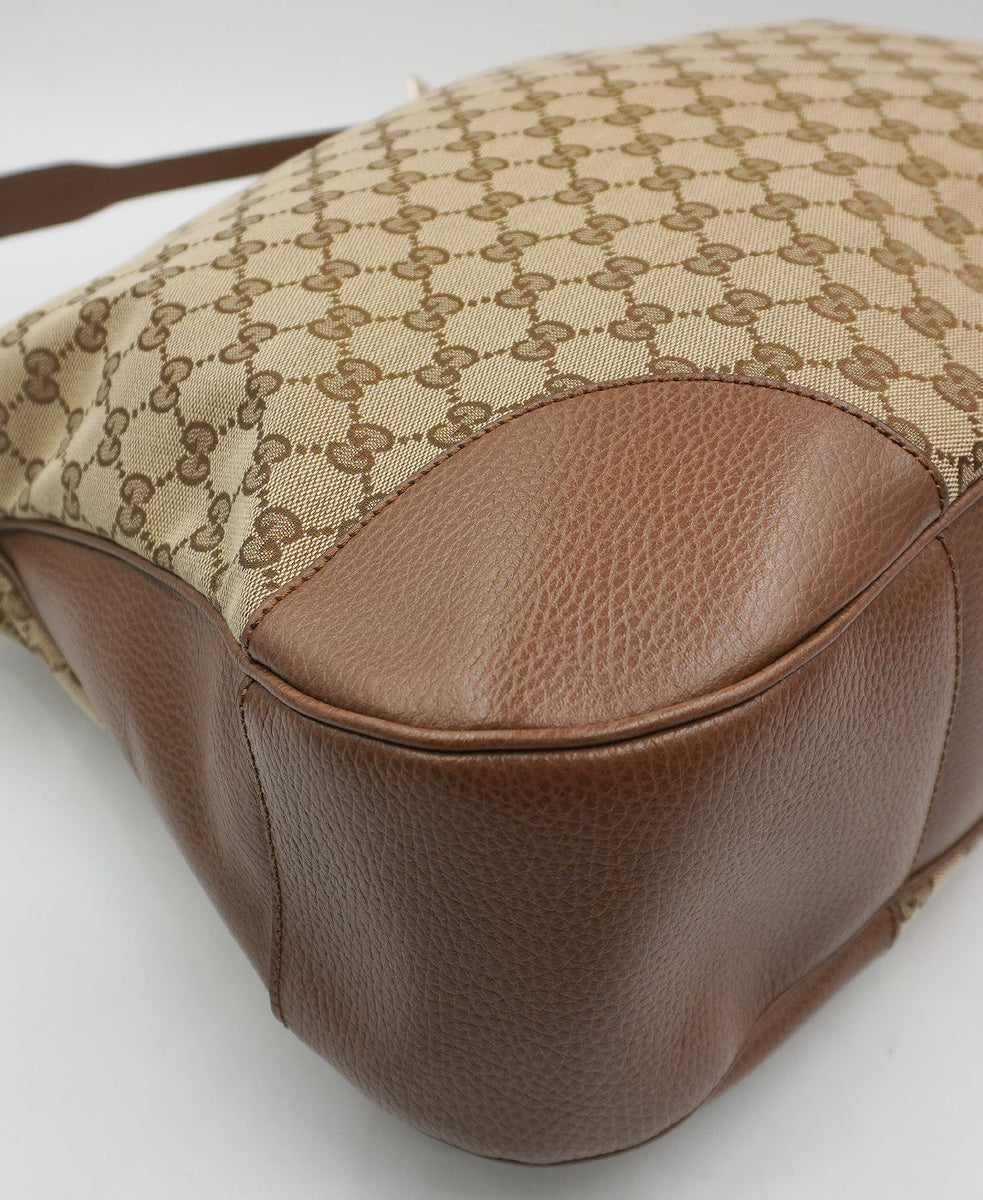 GG Canvas Large Margaux Hobo Brown