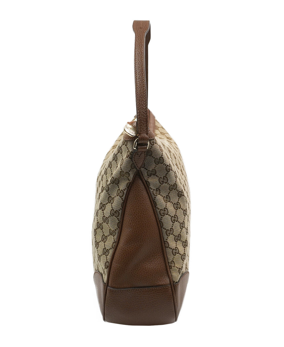 GG Canvas Large Margaux Hobo Brown