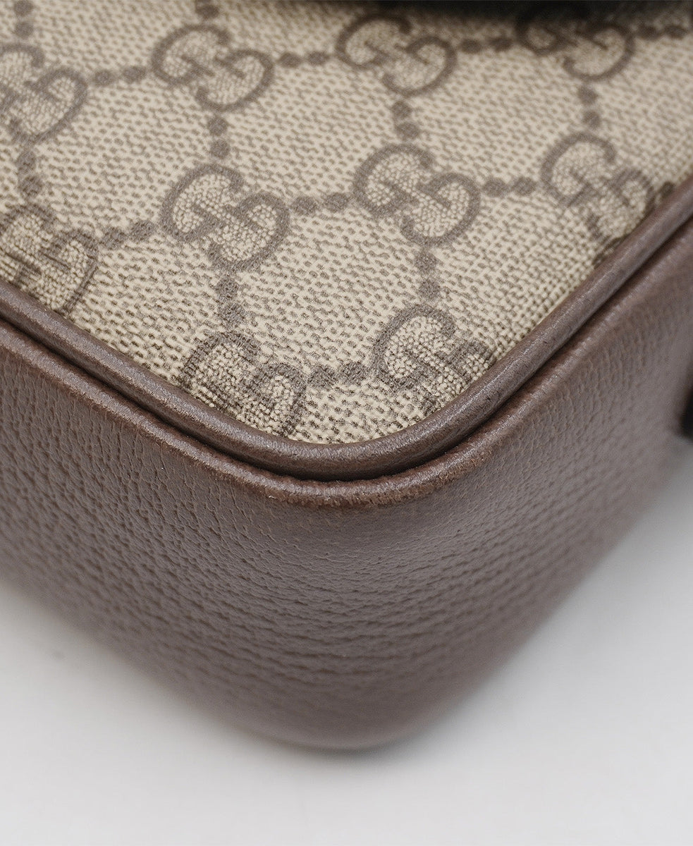GG Canvas Small Ophidia Shoulder Bag Brown