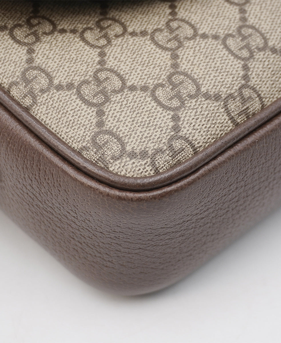 GG Canvas Small Ophidia Shoulder Bag Brown