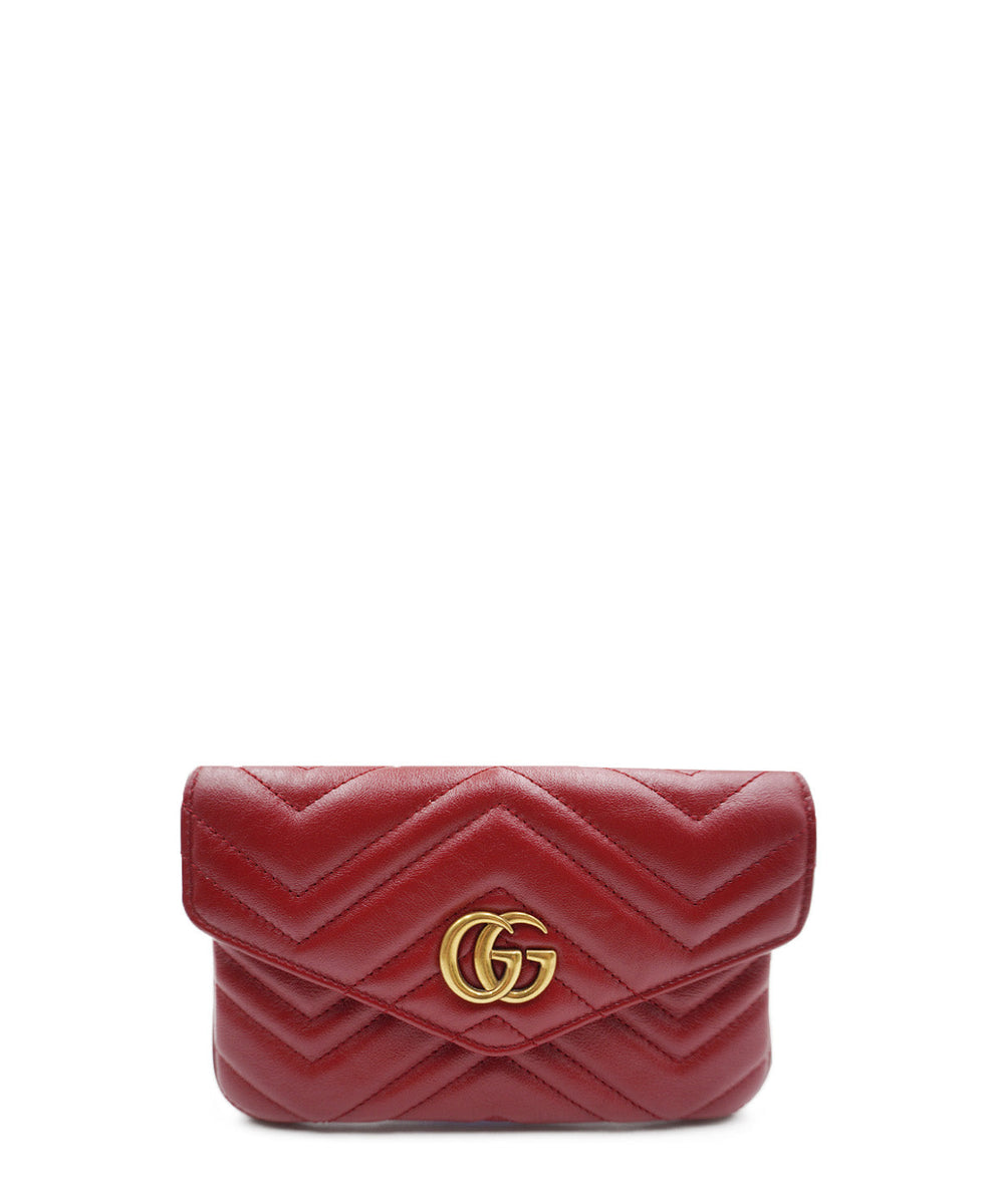 GG Marmont Matelassé 2.0 Multi Belt Bag Red