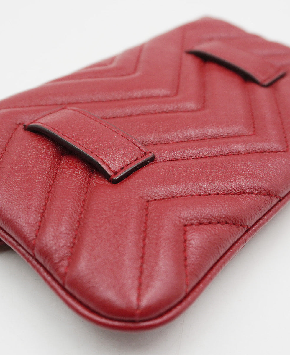 GG Marmont Matelassé 2.0 Multi Belt Bag Red