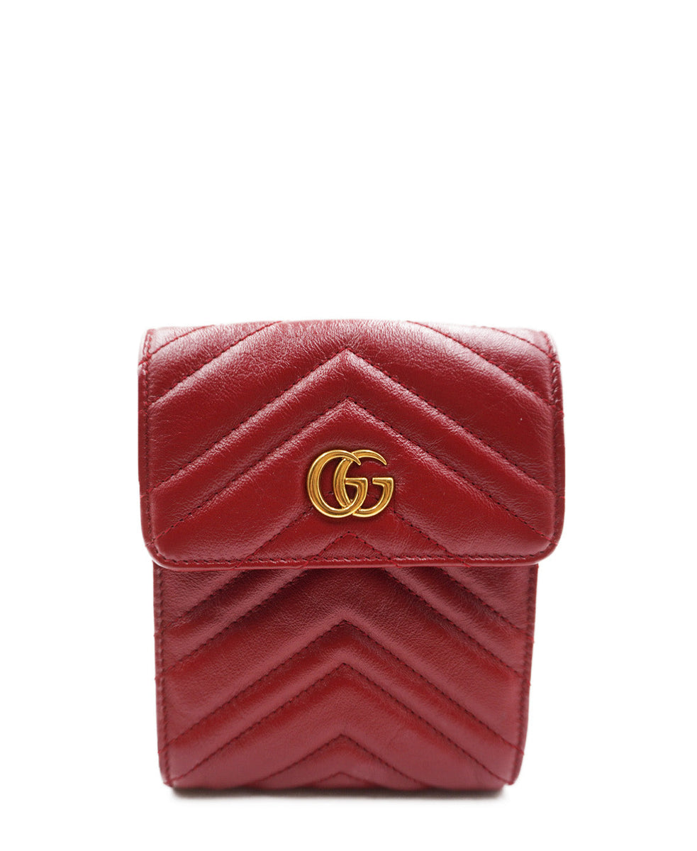 GG Marmont Matelassé 2.0 Multi Belt Bag Red