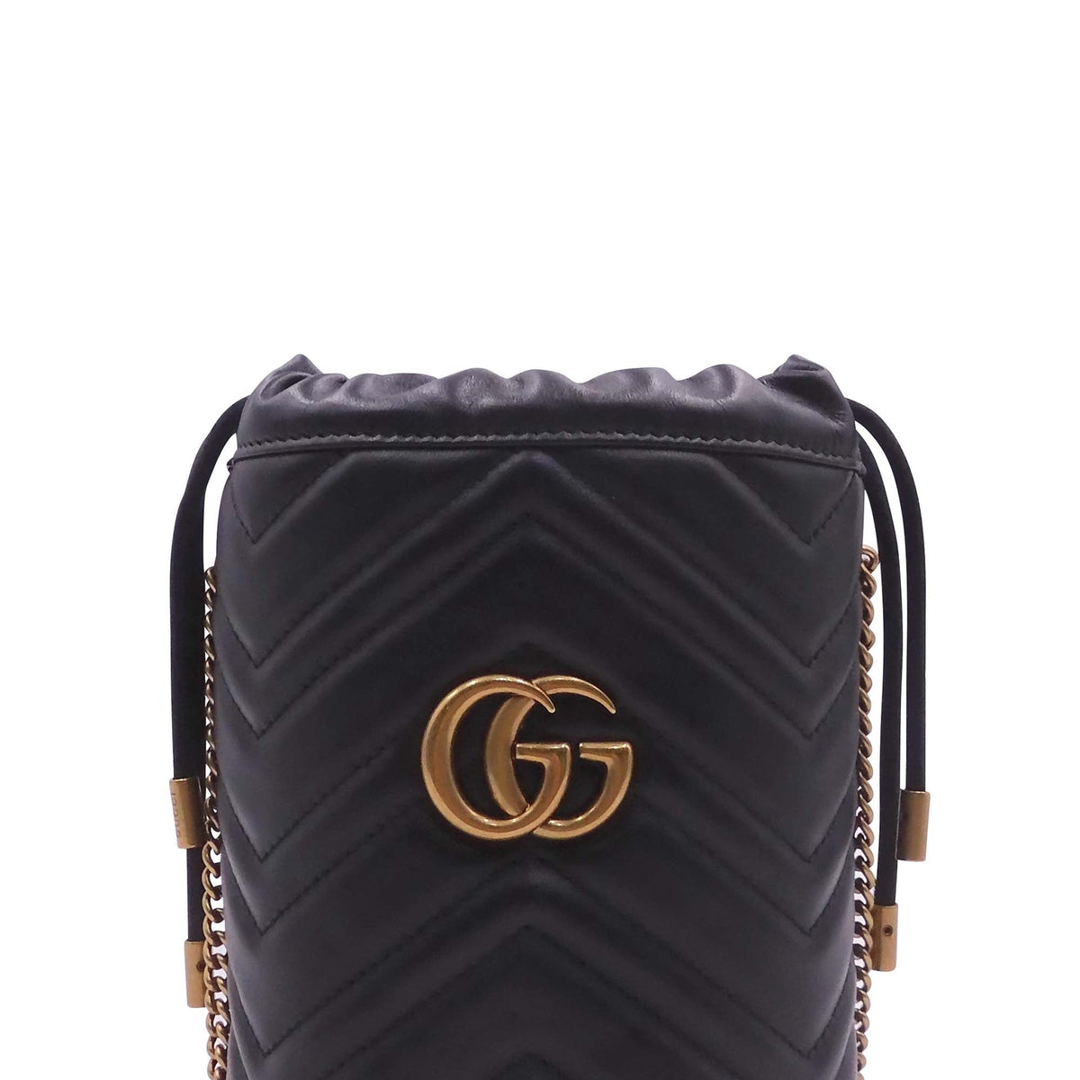 GG Marmont Matelasse Mini Bucket Bag Black