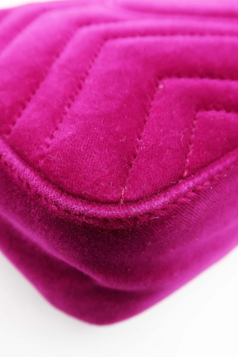 GG Marmont Mini Matelasse Shoulder Bag Velvet Purple