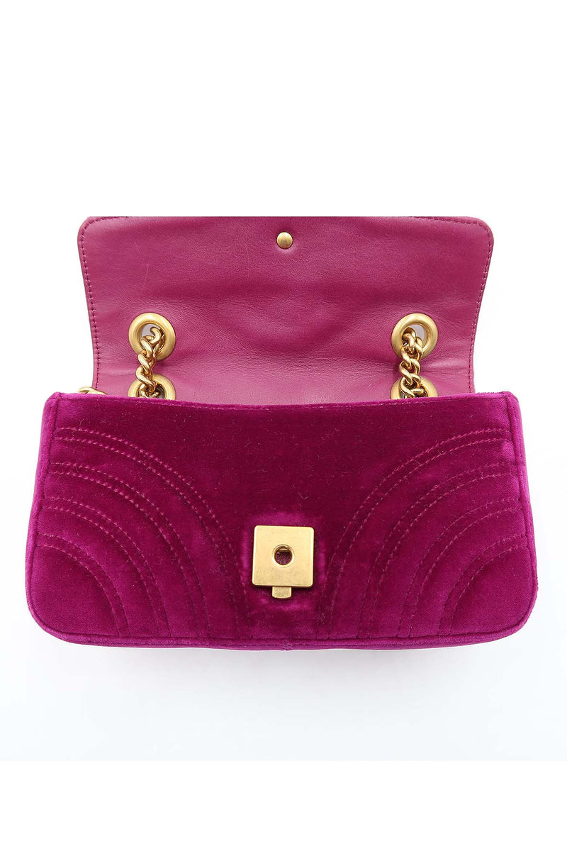 GG Marmont Mini Matelasse Shoulder Bag Velvet Purple