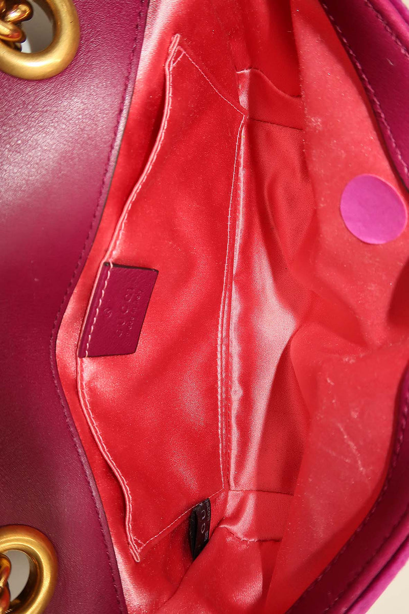GG Marmont Mini Matelasse Shoulder Bag Velvet Purple