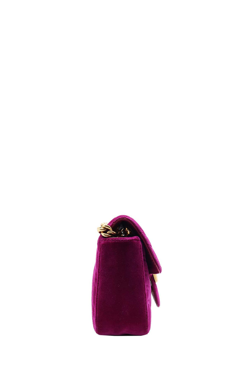 GG Marmont Mini Matelasse Shoulder Bag Velvet Purple